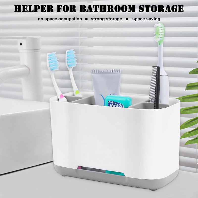 Toothbrush Holder with Anti-Slip,Plastic Detachable for Easy Cleaning Multi-Functional Storage,Large