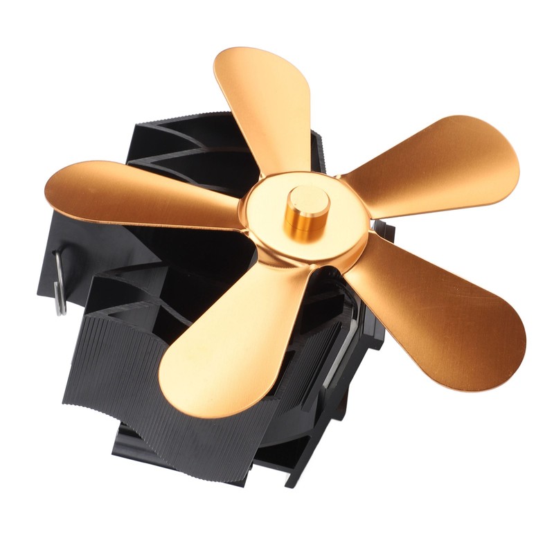 Wall Mounted Fireplace Fan 5 Blade Heat Powered Wood Stove