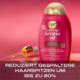 OGX Keratin Oil Shampoo (385 ml) - Strengthening Anti-Hair Breakage Shampoo with Keratin Oil for Damaged Hair, Proven to Prevent Hair Breakage and Reduces Split Ends by Up to 80%