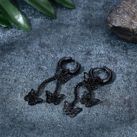 Cupimatch Earrings 925 Silver Women's Drop Crystal Beads Stud Earrings with Butterfly Stainless Steel Earrings for Women, Stainless Steel