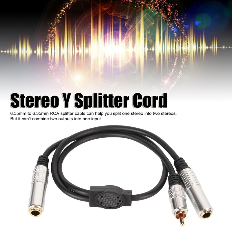 6.35mm Female to 6.35mm Female RCA Cable Gold Plated Sound