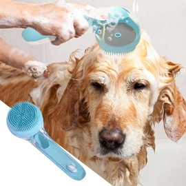Dog Bath Brush | Kitten Shower Comb with Soap Dispenser,Pet Grooming Bath Massage Brush with Shampoo Dispenser for Long Short Haired Dogs Cats Shower