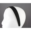 Black headband textured fabric covered hair band accessory 1 1/8