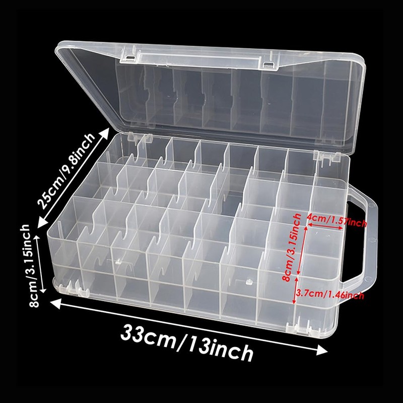 HomDSim 46 Grids Sewing Organizer, Double Sided Thread Box Storage,