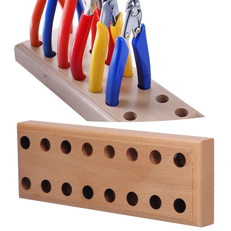 Plier Organizer Pine Wood Display Stand Base Wooden Cutter Holder