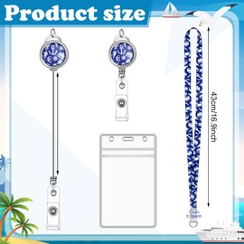 2 Pieces Cruise Lanyard for Ship Cards Lanyards with Retractable Badge Reel Waterproof ID Badge Holder Cruise Essentials Accessories