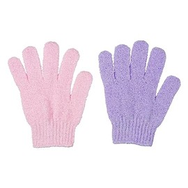 CALA - guantes exfoliantes de baño (2 pares, color rosa y lavanda)