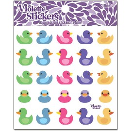 Mini Ruibber Ducks Stickers by Violette Stickers, Yellow