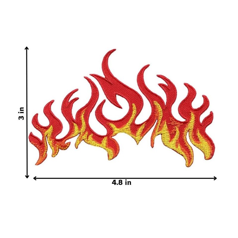 Flames Iron on Patch - Fire, Bomb, Biker, Motorycle, Rocker