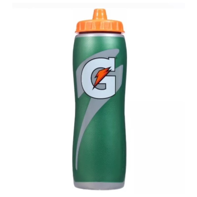 Gatorade Water Bottle 28oz Gatorskin Green Contour Style Squeeze Sports