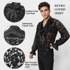 PROCOS Mens Pirate Vampire Gothic Shirt Rose Shaped Lace Shirt