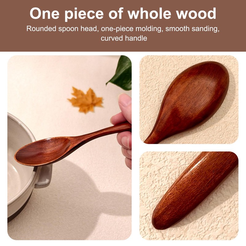 Foyscr Wooden Spoons, 6 Piece Set, for Honey, Tea, Coffee,