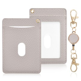 Wasenn Card Holder, Vertical Pass Case, Men's, ID Card Holder, 2 Card Holder, Includes Reel, Commuter Pass Case, Card Storage, Employee ID Card, Name Tag, Case, Transportation Cards, Double-Sided,