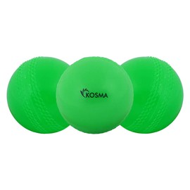Kosma Windball Practice Cricket Ball | Soft Training Balls - Pack of 3 - Colour: Green