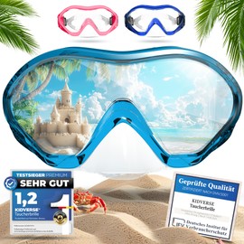 KIDVERSE Children's Diving Goggles with Nose - Panorama Diving Mask Children - Tested Swimming Goggles Children - Swimming Mask with Nose for Girls and Boys - Waterproof Children's Diving Goggles