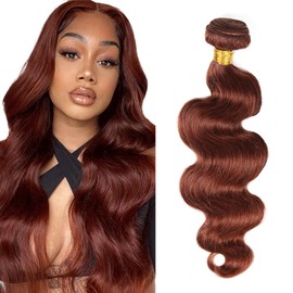 Reddish Brown Bundles Color 33 Body Wave Human Hair Bundles Auburn Brown Bundles Human Hair 1 Bundle 34 Inch Copper Body Wave Bundles