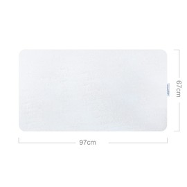 Travel Cot Mattress Protector Waterproof, Smooth Viscose Made From Bamboo Surface Pack N Play Crib Mattress Cover(97x67cm), Fits All Baby Portable Mini Cribs, Ultra Soft, White