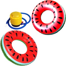 UTST Swimming Ring, Donut, Float, Beach Float, Sea Play, Water Play, 90 Ring, Fun, Pool Float (35.4 inches (90 cm), 2 Watermelon Pieces