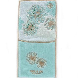 PAUL&JOE ACCESSOIRES 107518-9201-02 Women's Pocket Towel Handkerchief (Blue/100% Cotton), Flower, Floral Print, Hand Towel, Gift
