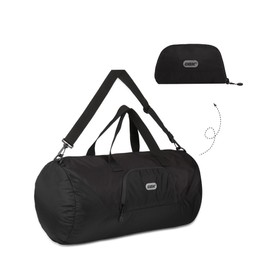 GOX Foldable Travel Bag Packable Tote Duffle Bag For Travel Spirit Airlines Personal Item Bag 18x14x8(Black)
