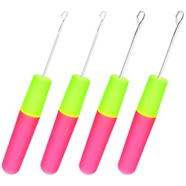 Guduling 4 Pcs Hair Crochet Hook,2 Size Crochet Hook for Hair,Multi-Purpose Hairs Crochets Needle for Crochets Braids Hairs Extension Micro Braids,Feather,Carpet