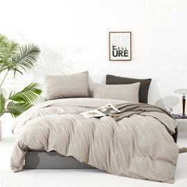 Wellboo Beige Comforter Sets California King Boho Oatmeal Bedding Comforters Cal King Plain Beige Coffee Warm Blankets Minimalist Beige Khaki Quilts Soft Durable Taupe Comforters Solid Tan Color Bed