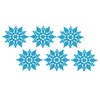 12pk Glitter Snowflake Hanging Decorations, Christmas Tree Snowflake Baubles/Ornaments (Turquoise)
