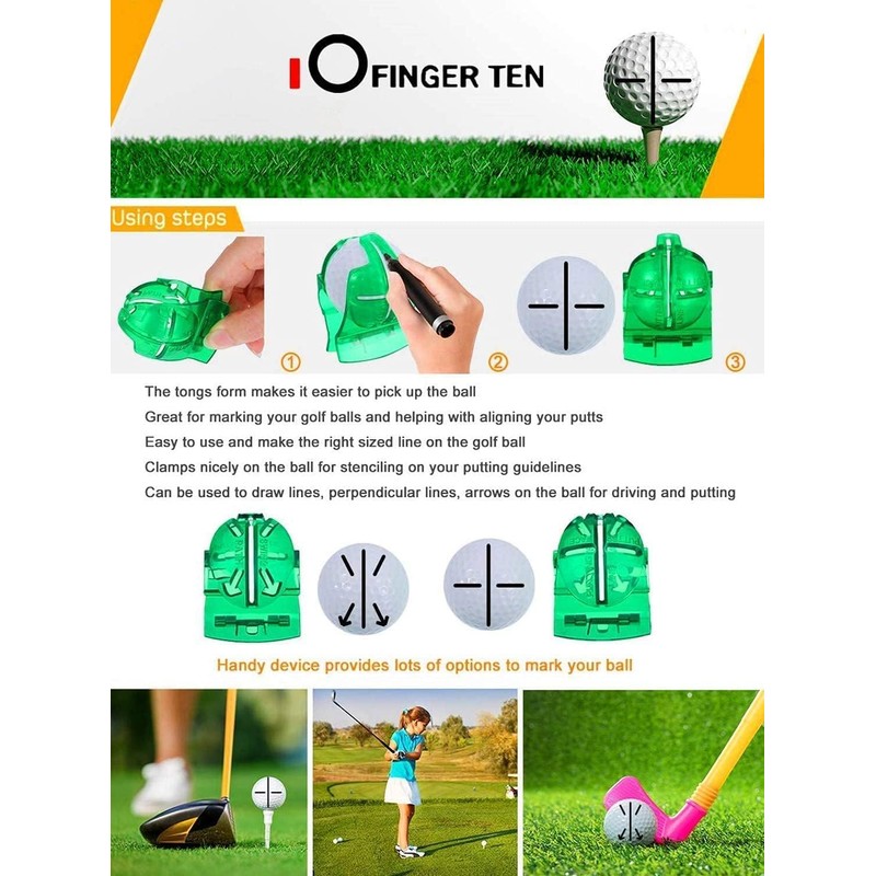 THJOPOKEEL 4 Sets of Golf line Markers Golf Ball Line