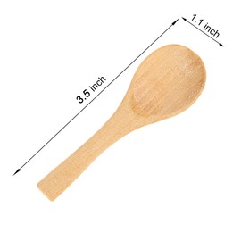 50 Pieces Small Wooden Spoons, Short Handle Mini Condiments Salt Spoons Nature Wooden Honey Teaspoon Coffee Tea Jam Mustard Ice Cream Milk Powder Spices (Natural Wood Color)