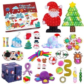 34Pcs Toy Set Christmas Advent Calendar Blind Box Toys for Kids Gift Countdown Calendar Sensory Anti Stress Toys