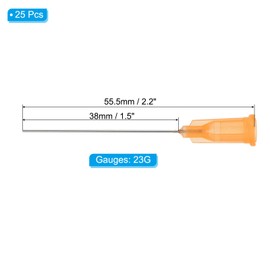 PATIKIL Blunt Tip Dispensing Needles 1.5 Inch, 25 Pcs 23G Industrial Liquid Dispenser Needle with Lure Lock for Refilling Liquid Inks Adhesive Glue