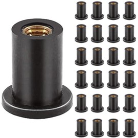 25 Pcs M5 Rubber Well Nuts, Black Rubber Well Nuts Kit, Rubber Well Nuts, Windshield Rubber Nuts Brass Nuts, Brass Rubber Well Nuts, M5 Rubber Well Nuts Motorcycle