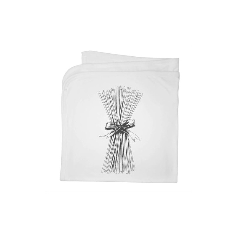 Azeeda 'Spaghetti Pasta with Ribbon' Cotton Baby Blanket/Shawl (BY00040581)