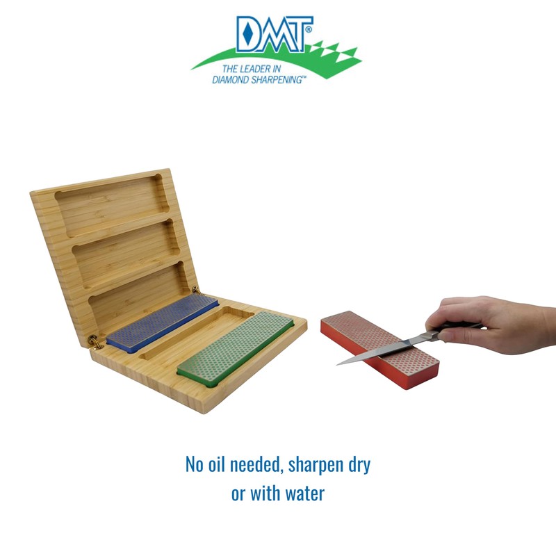 DMT W6EFC Deluxe Diamond Whetstone Knife Sharpening Kit with Wood