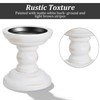 4 Pcs Wood Pillar Candle Holder Rustic White Candle Holder
