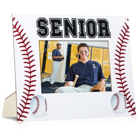 Briwooody Baseball 2025 Senior Night Gift, 1 PC Baseball Picture Frame for 4 x 6 Inch Photo, Sport Theme Wooden Photo Frame for Team Player Coach Gift Graduation Decor Theme Party Favor