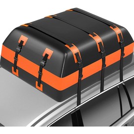 21 Cubic Feet Car Rooftop Cargo Carrier Bag,100% Waterproof Heavy Duty 840D Rooftop Cargo Bag for All Vehicle with/Without Racks,Includes Anti-Slip Mat,6 Door Hooks,Luggage Lock and Storage Bag
