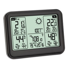 TFA Dostmann MEMO Wireless Weather Station Cat No. 35.1141.01 Clear Display Expandable to 3 Transmitters Black