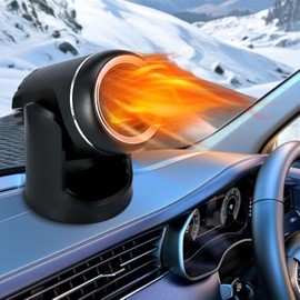 12V 150W Portable Car Heater with Quick-Start Heating, 360-Degree Rotary Defroster and Fast Demisting Cooling Air Purify,Small and portable