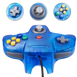 MODESLAB 2 Pack N64 Classic Controller, Wired N64 64-bit Remote Gamepad Joystick for N64 System Video Game Console(Blue+Green)