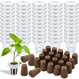 Ziliny 200 Pcs Grow Sponges Pods Kit, Includes 100 Grow Sponges, 100 Root Plant Basket, Root Growing Kit Replacement Pod Cups Hydroponic Pods Garden Accessories for Indoor Herb Growing System