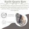 Black Rutilated Quartz Raw Crystals Rough Gemstones with Authenticity Card,