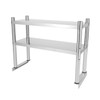 DYNAMI 2-Tier Stainless Steel Shelving, Adjustable Height Stainless Steel Storage