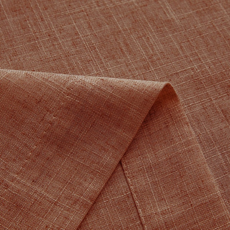 Mrs.Naturall Terracotta 36x72 Inches Long Back Tab Linen Blend Sheer