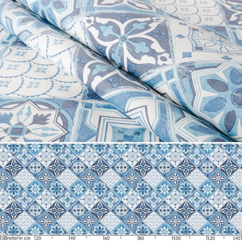 Washable Oilcloth Tablecloth 160 x 140 cm Cut Edge Tiles
