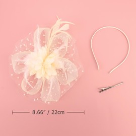 AQOKKA Women Fascinators Hats Flower Fascinators with Headband and Clip Tea Party Headwear for Women and Girls