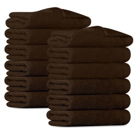 Generic Black/Brown/Navy Hand Towels, Economy Salon Towel, 15 x 25 Inches Cotton Blend Facial Towels, Basic Hand Towels Bulk, Gym Towels for Workout and Home use