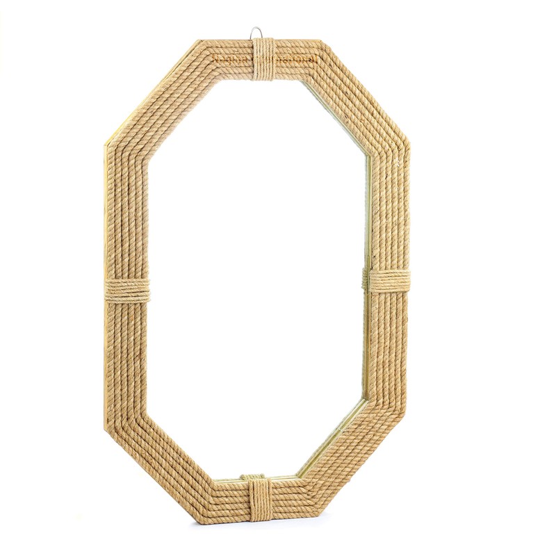 Nagina International Large Nautical Jute Mirror for Bathroom | Nautical