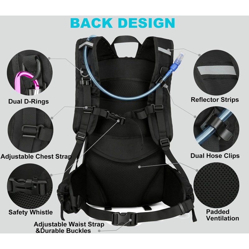 Arvano Hydration Backpack Cycling Backpack Hiking Rucksack with Hydration Bladder