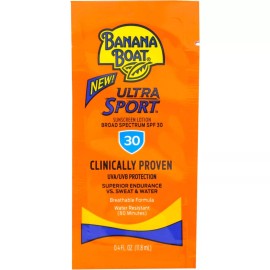 Banana Boat Sport Sunscreen Spf 30 Protection Lotion Travel Packets 0.4 Floz lot